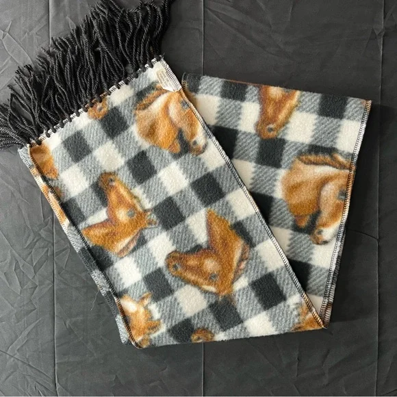 Source Unknown Black and White Checkered Horse Scarf - Picture 2 of 3